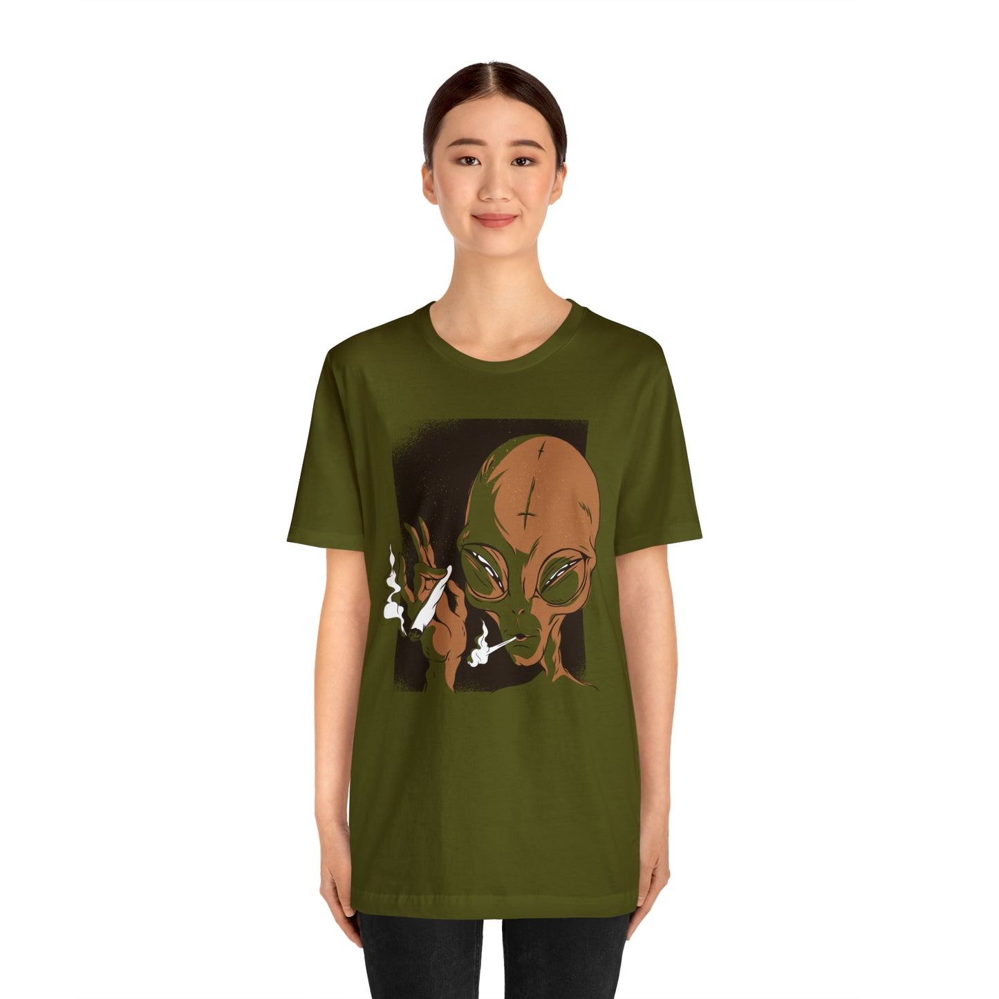 SMOKING ALIEN Unisex Bella Canvas Short T-Shirt