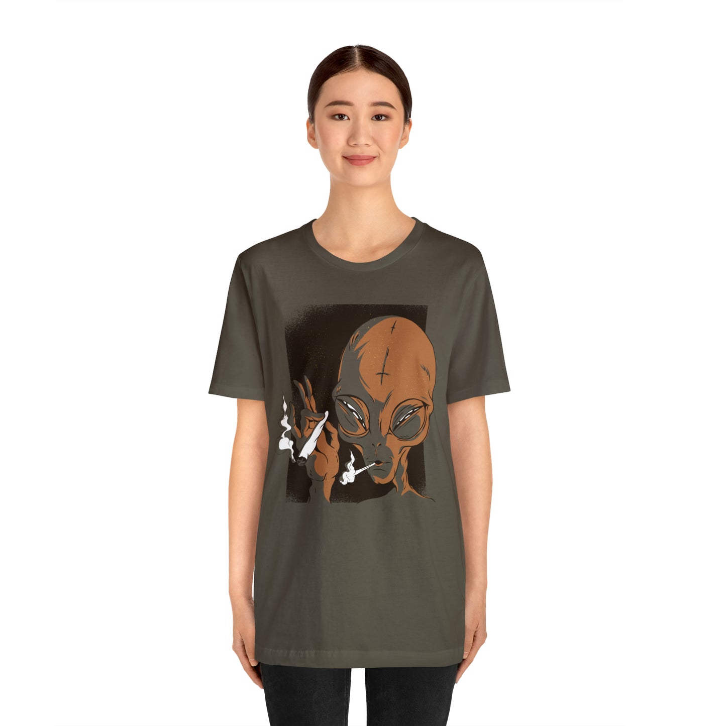 SMOKING ALIEN Unisex Bella Canvas Short T-Shirt