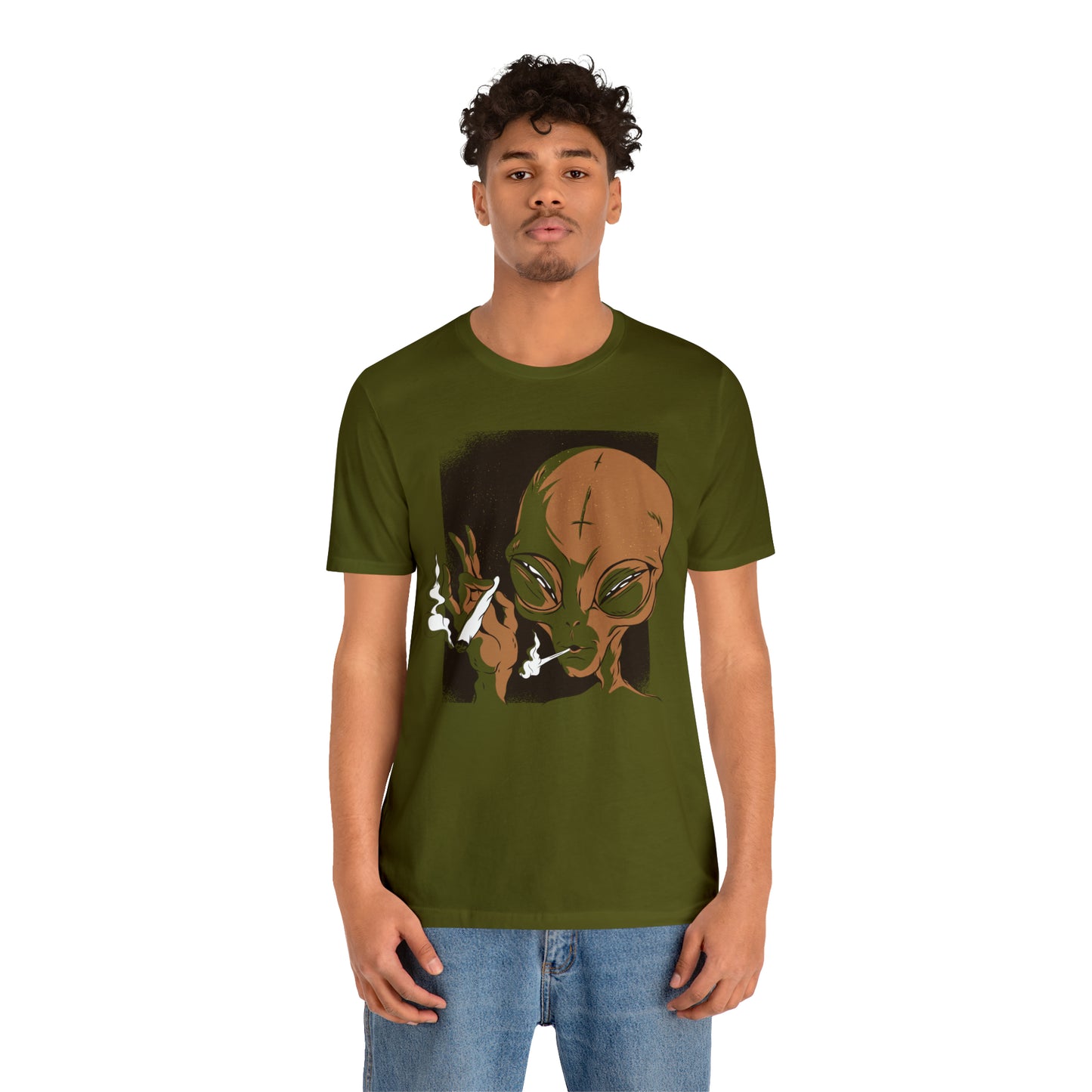 SMOKING ALIEN Unisex Bella Canvas Short T-Shirt