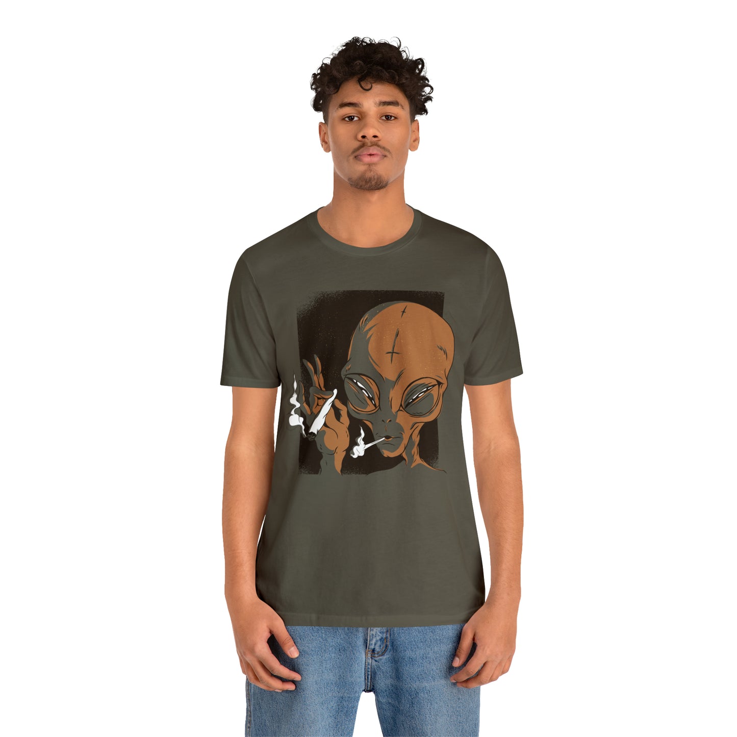 SMOKING ALIEN Unisex Bella Canvas Short T-Shirt